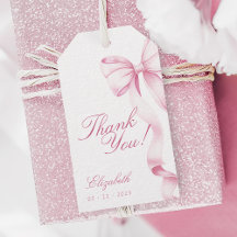 Süße 16 Rosa-Schleifen-Gunst-Tags