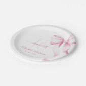 Süße 16 Rosa Schleifen Papier Teller (Schrägansicht)