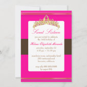 Süße 16/rosa Schokolade tiara Einladung (Rückseite)