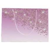Süße 16 Rosé Duft Rose Gold Glitter Große Geschenktüte (Rückseite)