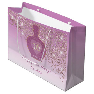 Süße 16 Rosé Duft Rose Gold Glitter Große Geschenktüte