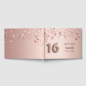 Süße 16 Rose goldene Sterne rosa Gästebuch (Voll)