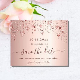 Süße 16 Rose Goldröte Save the Date Flyer