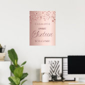 Süße 16 roségoldene Sterne heißen willkommen Poster (Heimbüro)