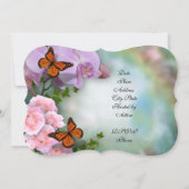 Süße 16 Schmetterlinge und Orchideen Einladung (Rückseite)