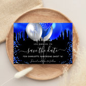 Süße 16 schwarz-königsblaue Ballons Save The Date