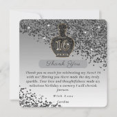 Süße 16 Schwarzes Glitter-Duftstudio Danke (Vorderseite)