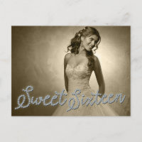SÜSSE 16 SECHZEHN DIAMANT GLAMOUR FOTO Postkarte