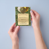 Süße 16 smaragdgrüne Leoparden Gold Ballon Budget Flyer (Gruppe)