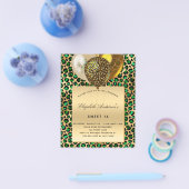 Süße 16 smaragdgrüne Leoparden Gold Ballon Budget Flyer (Einzeln)