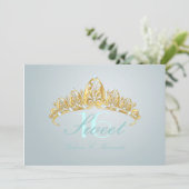 Süße 16/tiara/blaue Topaz Einladungen (Stehend Vorderseite)