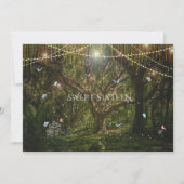 Süße 16 verzauberte Blume aus Wäldern Schmetterlin Einladung (Vorderseite)