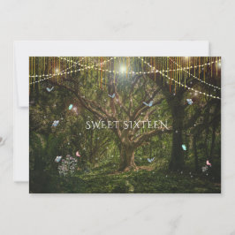Süße 16 verzauberte Blume aus Wäldern Schmetterlin Einladung