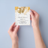 Süße 16 Weißgoldballons - Haushaltseinladung Flyer (Gruppe)