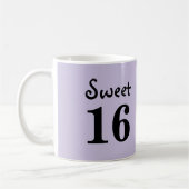 Süße 16er-Monogramm-Name lila Kaffeetasse (Links)