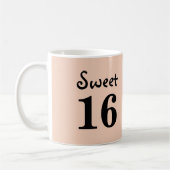 Süße 16er-Monogramm-Name Pfirsich Kaffeetasse (Links)