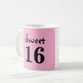 Süße 16er-Monogramm-Name rosa Kaffeetasse (Vorderseite Links)