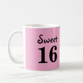 Süße 16er-Monogramm-Name rosa Kaffeetasse (Links)