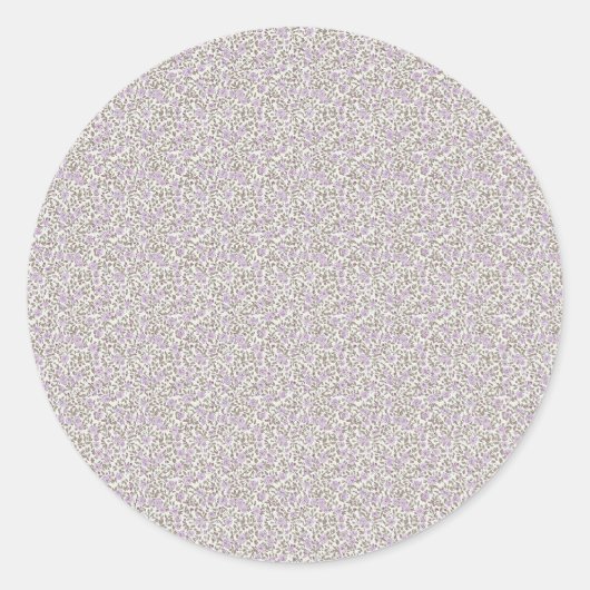 Süße 1940er Flieder- und Rosenknospen im Vintage-B Runder Aufkleber (Vorderseite)