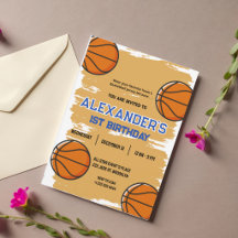 Süße 1. Geburtstags-Basketball-Party-Einladung