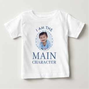 Süße 1. Geburtstagsblaue Hauptfigur-Foto Baby T-shirt