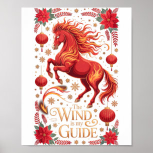 Süße 2026 Pferd Dame Wind Mein Führer Zodiac Reite Poster