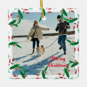 Süße 2 Foto Rahmen Weihnachten Keramikornament