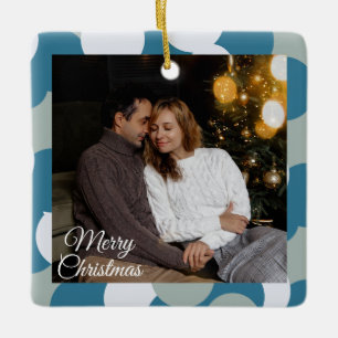 Süße 2-Foto-Rahmen-Weihnachts-Keramik-Ornament Keramikornament