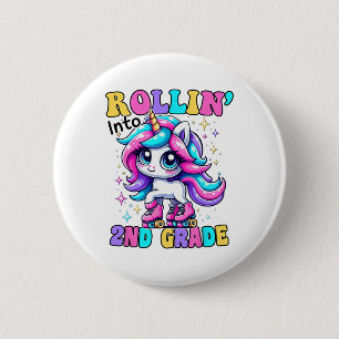Süße 2. Klasse Zurück zur Schule Einhorn Erster Sc Button