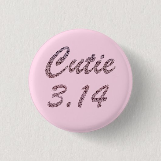 Süsse 3.14 Pi Tag Rosa Button (Vorderseite)