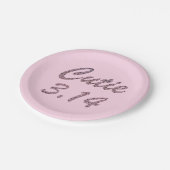 Süsse 3.14 Pi Tag Rosa Pappteller (Schrägansicht)