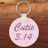 Süsse 3.14 Pi Tag Rosa Schlüsselanhänger (Vorderseite)