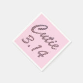 Süsse 3.14 Pi Tag Rosa Serviette (Ecke)