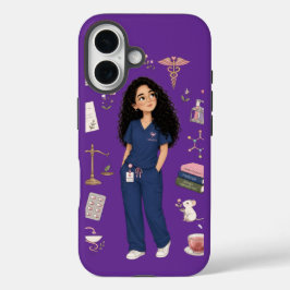 Süße 3D-Apothekerbrille Lila Handyhüllen iPhone 16 Hülle