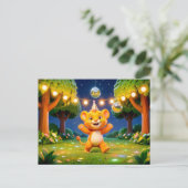 Süße 3D-Leo-Figur-Illustration Postkarte (Stehend Vorderseite)