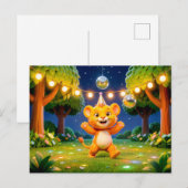 Süße 3D-Leo-Figur-Illustration Postkarte (Vorne/Hinten)