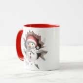 Süße 3D-Schneemann-Tasse Tasse (Vorderseite Links)