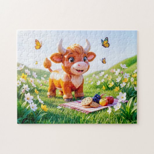 Süße 3D-Stier-Zodiac-Picknick Puzzle (Horizontal)