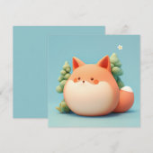 Süße 3D-Ton-Fuchsrotfuchs-in-Waldszene-Postkarte (Vorne/Hinten)
