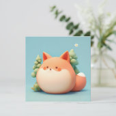 Süße 3D-Ton-Fuchsrotfuchs-in-Waldszene-Postkarte (Stehend Vorderseite)