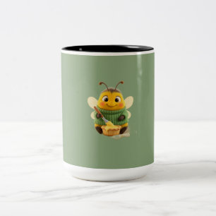 Süße 3D-Zeichentrick-Hummelbäcker-Cottagecore-Tass Zweifarbige Tasse