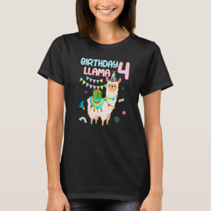 Süße 4. Geburtstags-Lama 4 Jahre alte thematisiert T-Shirt
