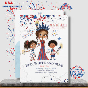 Süße 4. Juli Familien-Feuerwerk-BBQ-Party Einladung