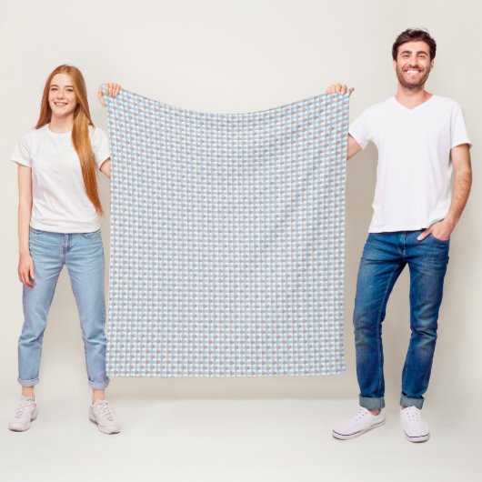 Süße 50er Retro-Rosebud-Blaue Gingham-Karo Fleecedecke (Beispiel)