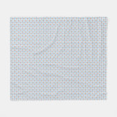 Süße 50er Retro-Rosebud-Blaue Gingham-Karo Fleecedecke (Vorderseite (Horizontal))