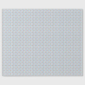 Süße 50er Retro-Rosebud-Blaue Gingham-Karo Geschenkpapier (Flach)