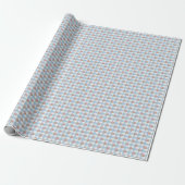 Süße 50er Retro-Rosebud-Blaue Gingham-Karo Geschenkpapier (Ungerollt)