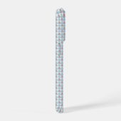 Süße 50er Retro-Rosebud-Blaue Gingham-Karo iPhone Hülle (Rechte Seite)
