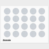 Süße 50er Retro-Rosebud-Blaue Gingham-Karo Runder Aufkleber (Blatt)