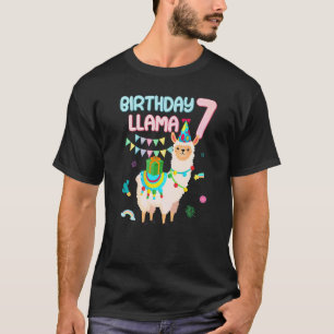 Süße 7. Geburtstags-Lama 7 Jahre alte thematische  T-Shirt